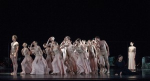 PINA BAUSCH Stéphane Buillion (left), Maria Riccarda Wesseling (mezzo-soprano, seated in black), and Marie-Agnès Gillot (standing, far right) with members of Paris Opera Ballet in the company's production of "Orpheus and Eurydice" at Lincoln Center Festival, July 20, 8 pm, David H. Koch Theater.