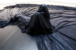 cloth (under cover) by Cristina Caprioli. Photo: Håkan Larsson. Dancers: Emelie Johansson & Cilla Olsen. Premiered April 12, 2011 at Moderna Museet, Stockholm.